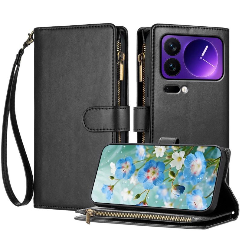 Folio-hoesje Xiaomi 17 Pro Telefoonhoesje Portemonnee Met Rits En Riem