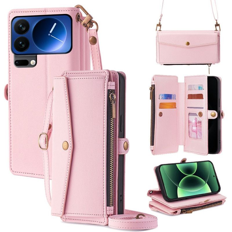 Folio-hoesje Xiaomi 17 Pro Telefoonhoesje Portemonnee Met Schouderriem