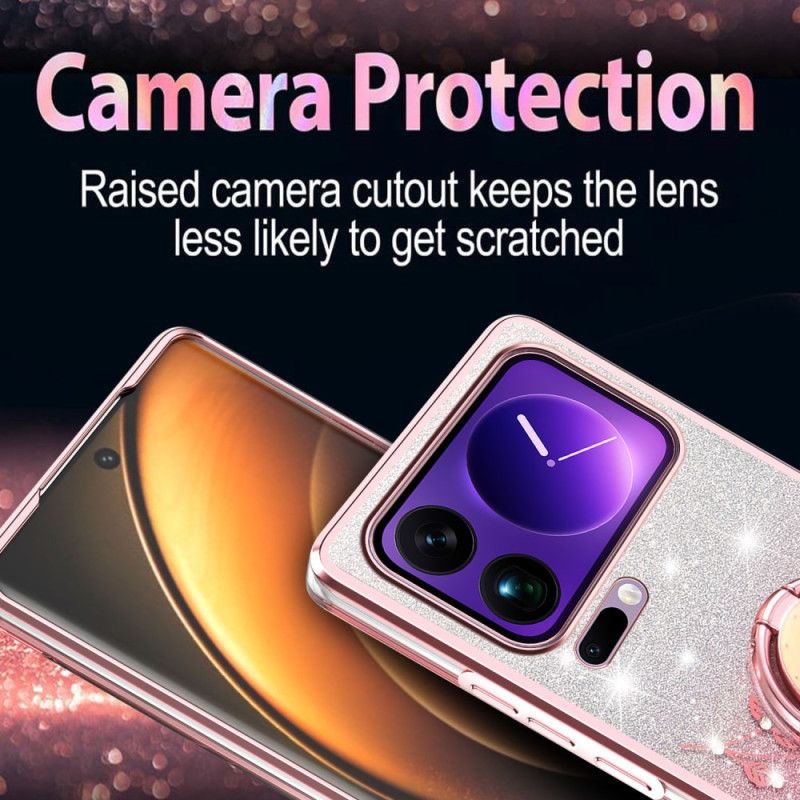 Hoesje Xiaomi 17 Pro Ringstandaard Met Strass-steentjes