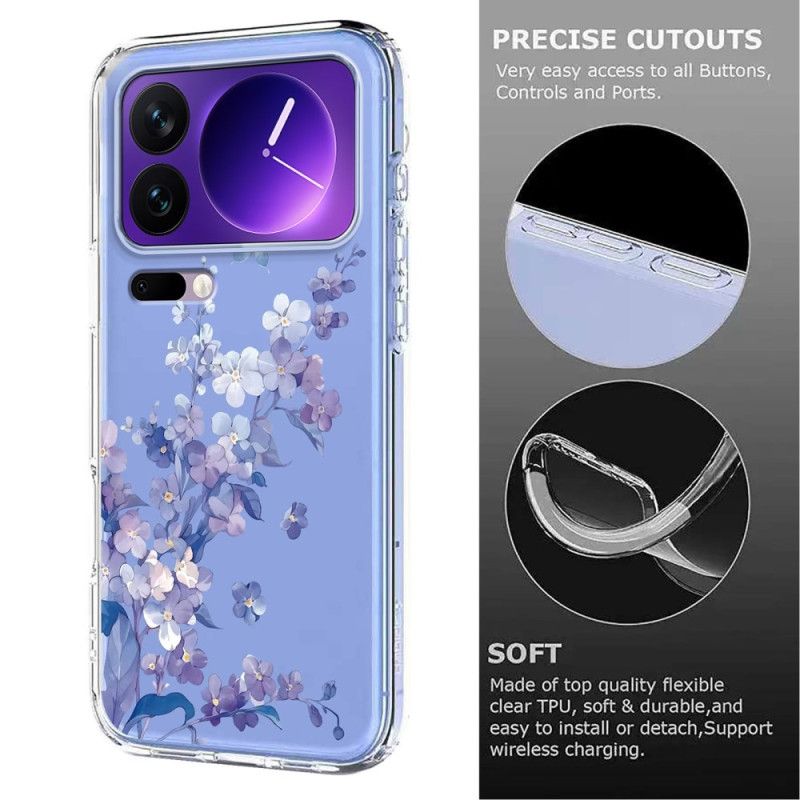 Hoesje Xiaomi 17 Pro Transparante Vlinders En Bloemen