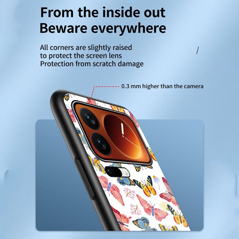 Hoesje Xiaomi 17 Pro Vlinder Van Gehard Glas