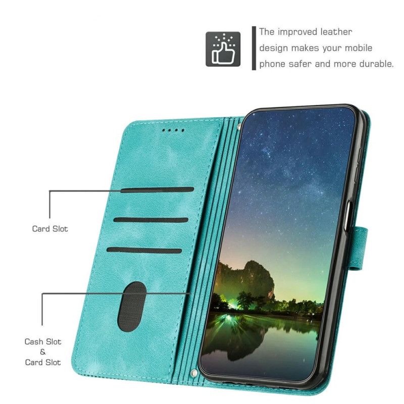 Leren Hoesje Xiaomi 17 Pro Driehoekig Patroon En Bandje