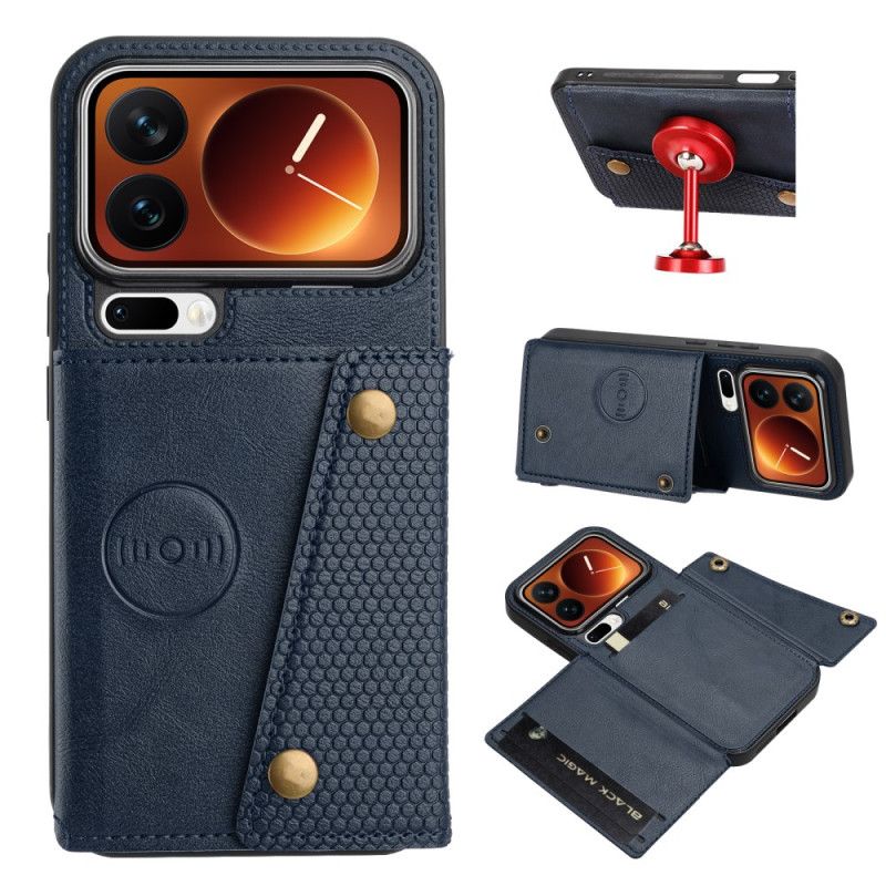 Leren Hoesje Xiaomi 17 Pro Kaarthouder En Standaard Bescherming Hoesje