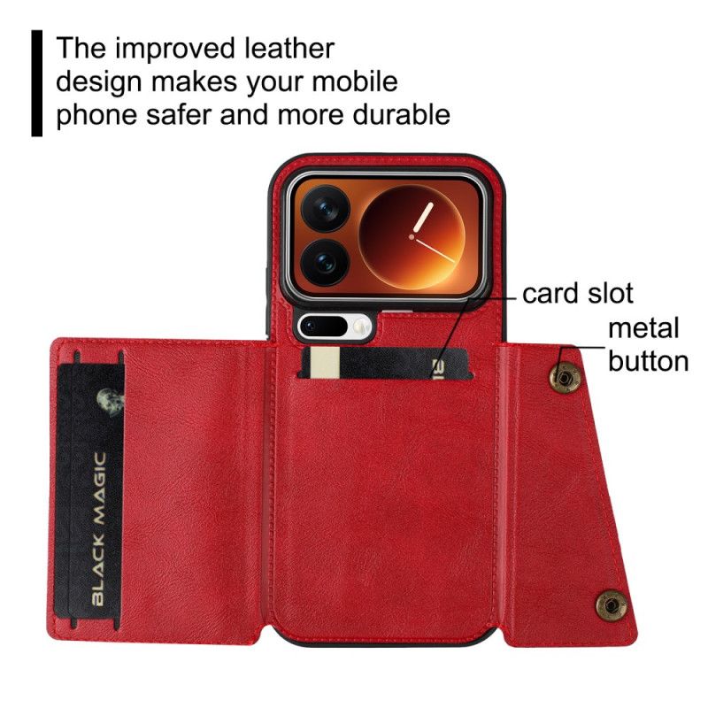 Leren Hoesje Xiaomi 17 Pro Kaarthouder En Standaard Bescherming Hoesje