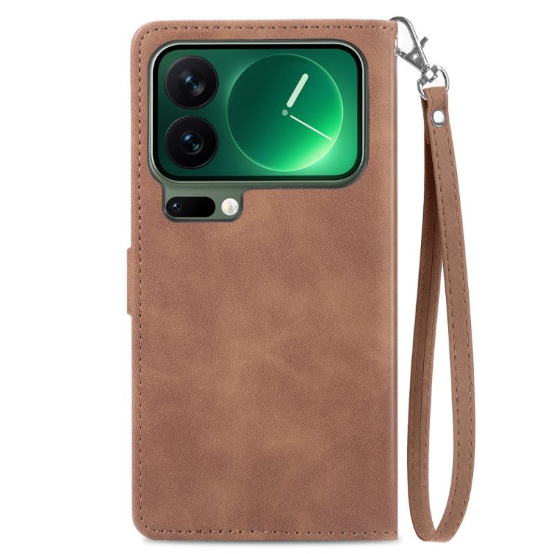 Leren Hoesje Xiaomi 17 Pro Portemonnee Met Kantpatroon Bescherming Hoesje