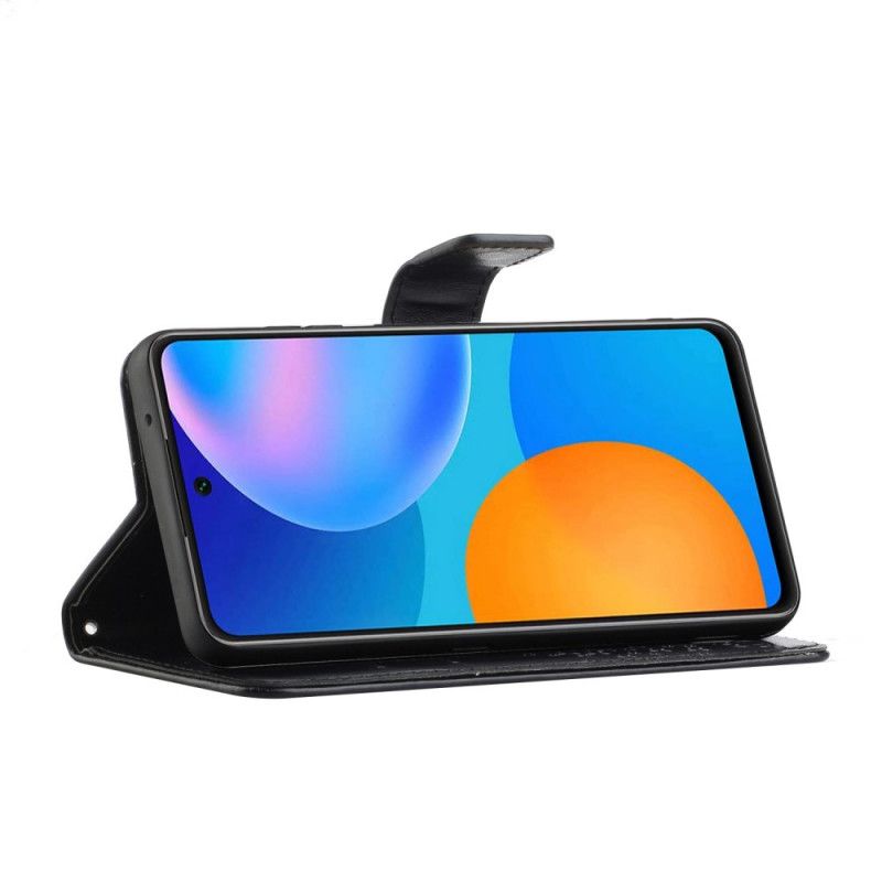 Cover Folio-hoesje Xiaomi Redmi Note 10 Pro Grijs Zwart Telefoonhoesje Boom En String Uilen