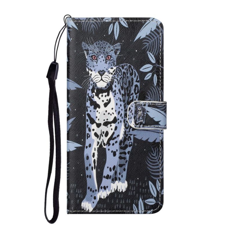 Cover Folio-hoesje Xiaomi Redmi Note 10 Pro Telefoonhoesje Luipaard Met String