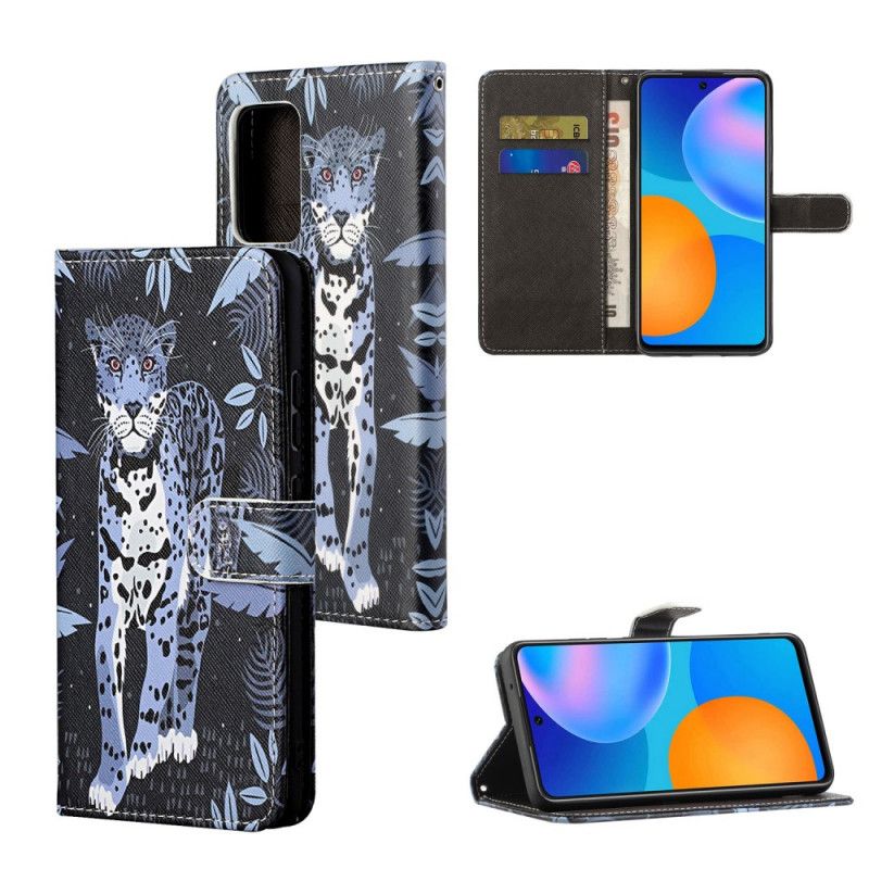 Cover Folio-hoesje Xiaomi Redmi Note 10 Pro Telefoonhoesje Luipaard Met String