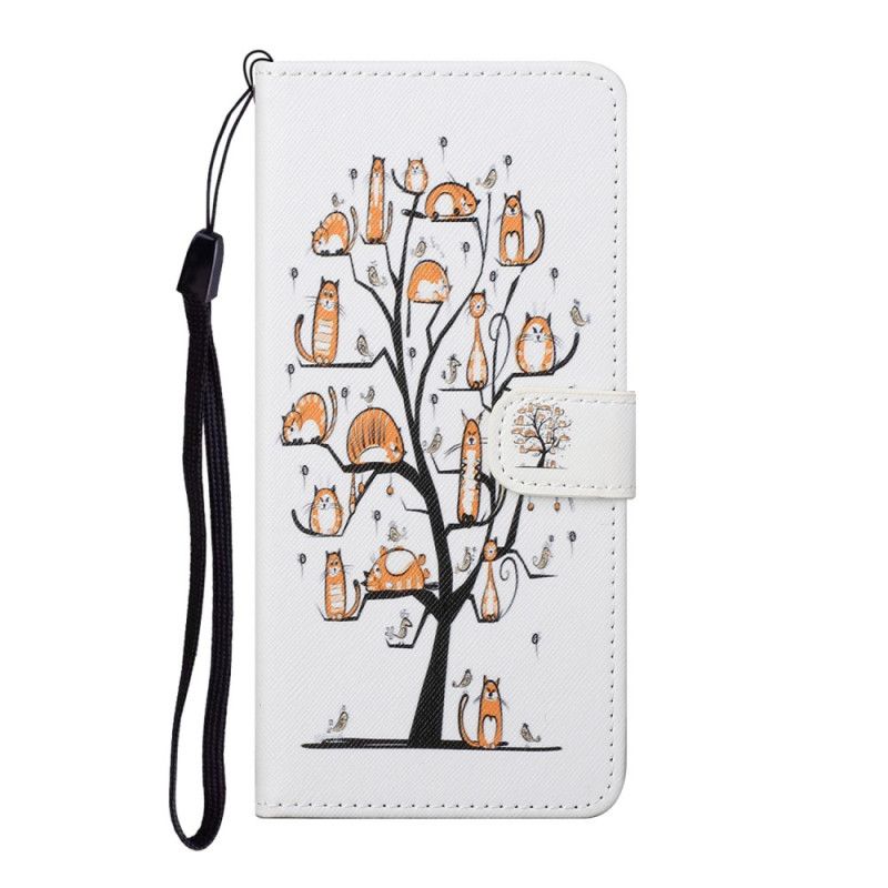 Leren Hoesje voor Xiaomi Redmi Note 10 Pro Funky String Katten