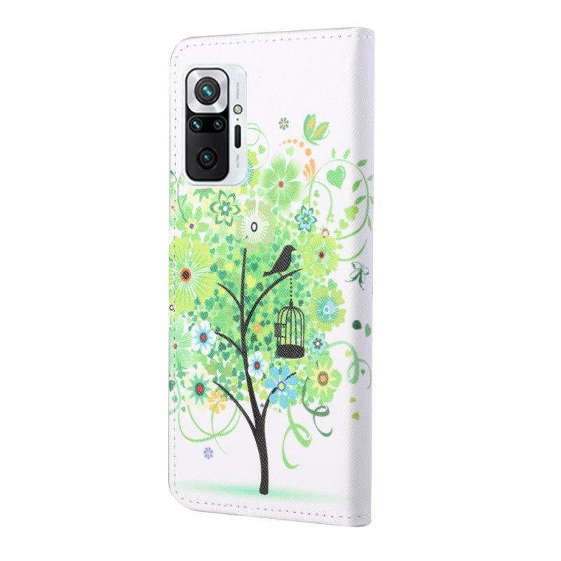 Leren Hoesje Xiaomi Redmi Note 10 Pro Groene Boom