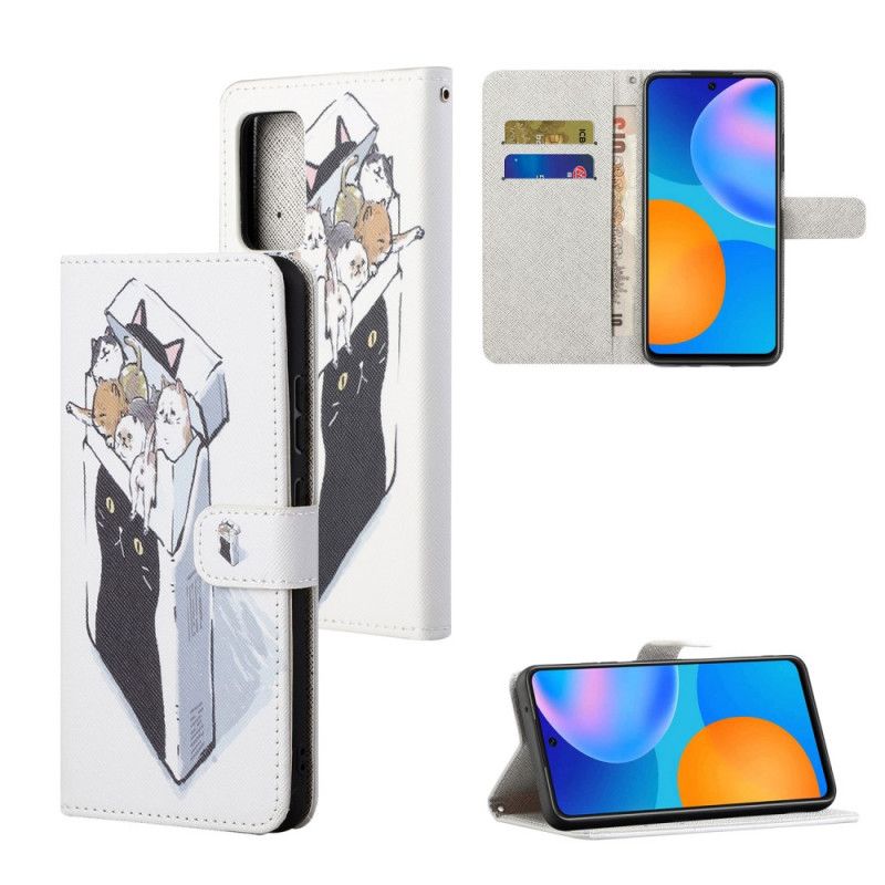 Leren Hoesje Xiaomi Redmi Note 10 Pro Levering Van String Katten