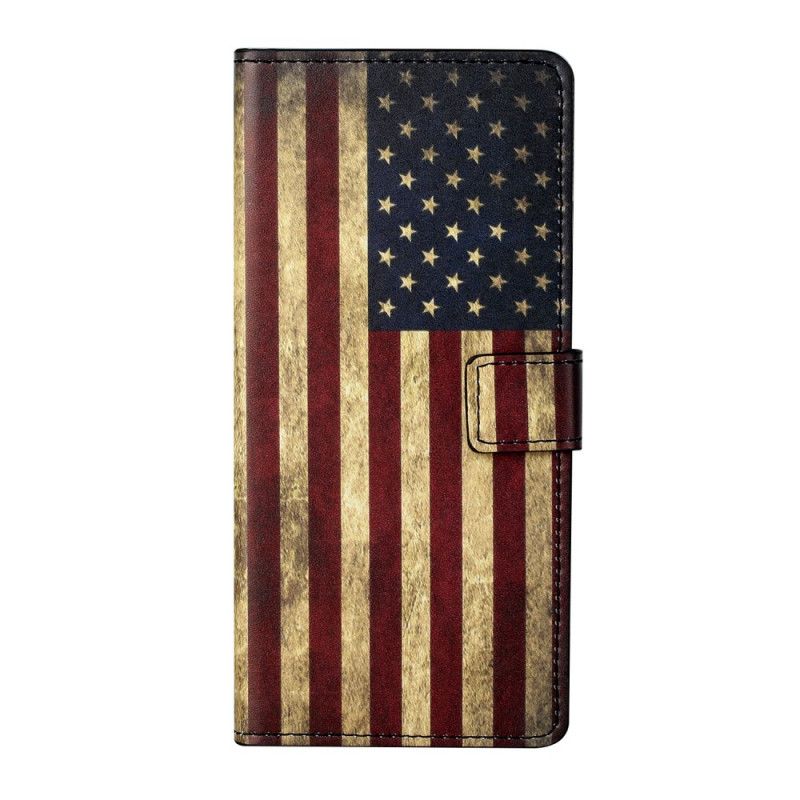 Leren Hoesje Xiaomi Redmi Note 10 Pro Telefoonhoesje Amerikaanse Vlag