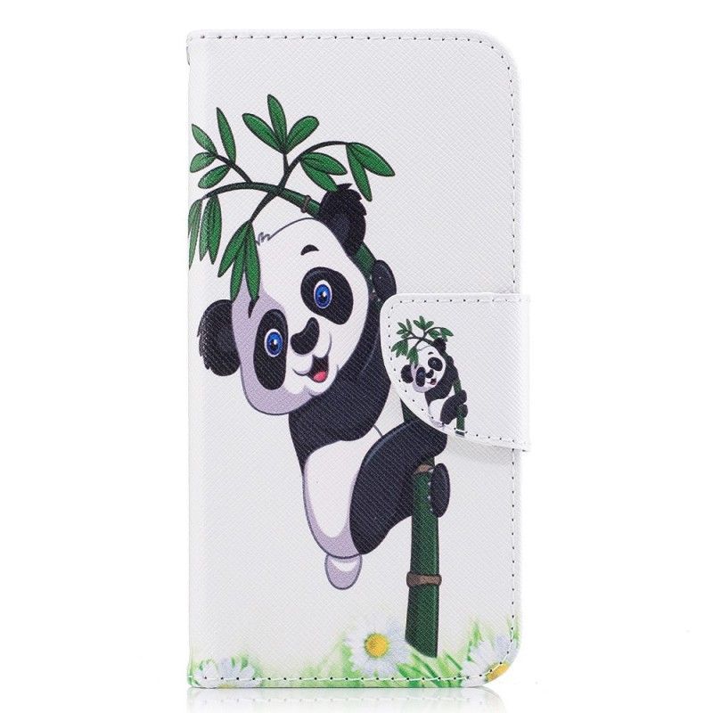 Flip Case Leren Samsung Galaxy J5 2017 Panda Op Bamboe