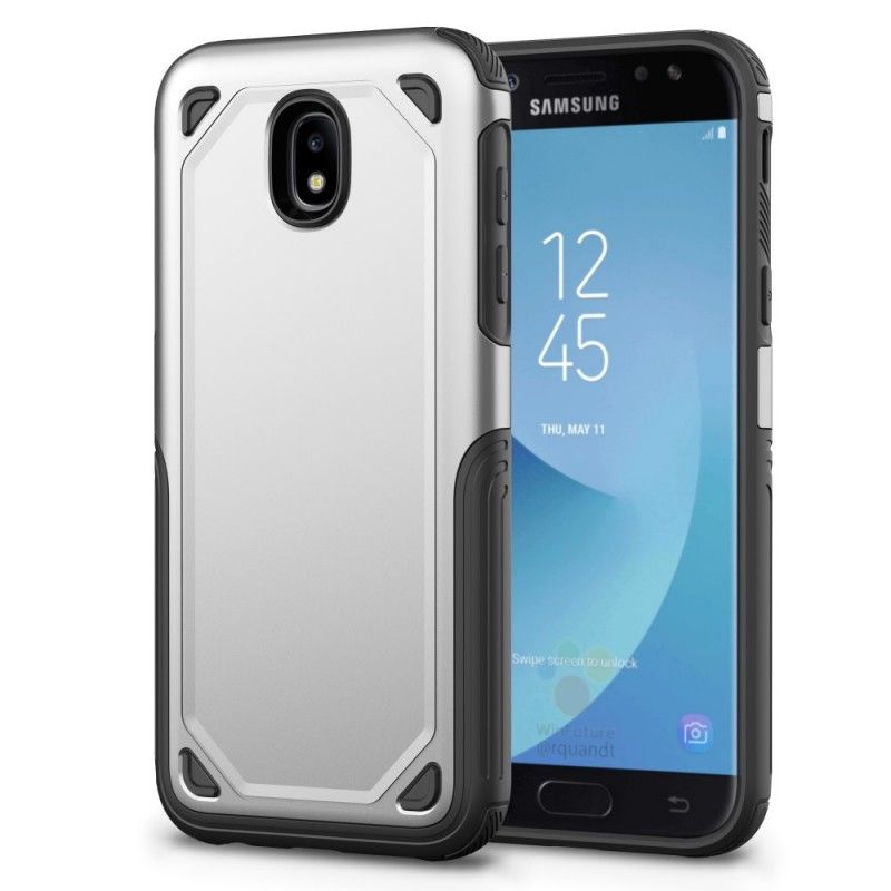 Hoesje Samsung Galaxy J5 2017 Grijs Zwart Premium Metaaleffect