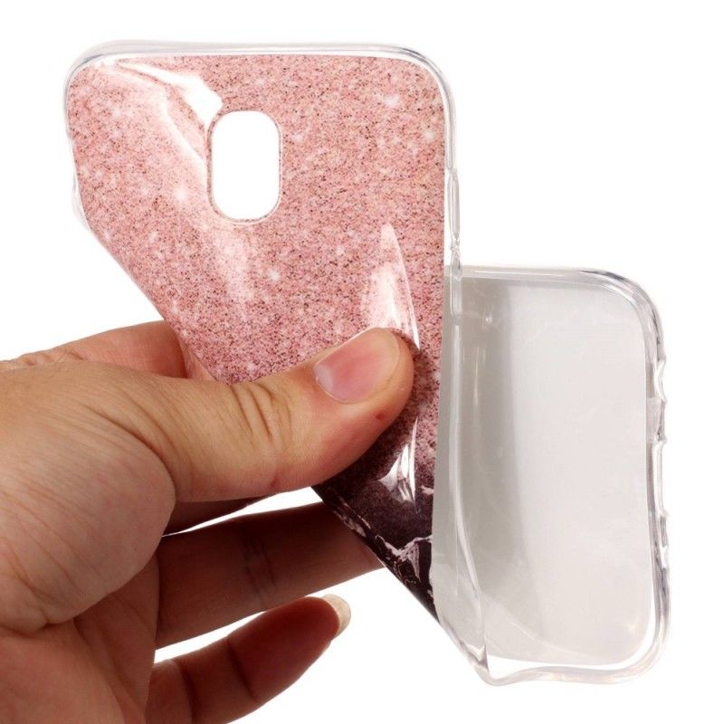 Hoesje voor Samsung Galaxy J5 2017 Wit Zwart Marmer