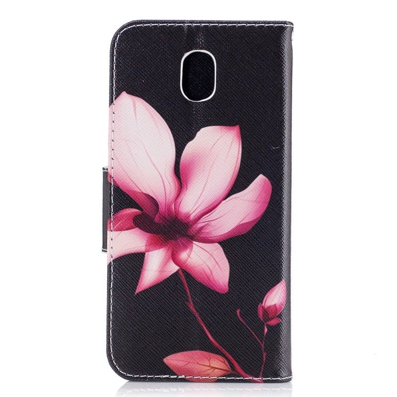Leren Hoesje Samsung Galaxy J5 2017 Roze Bloem