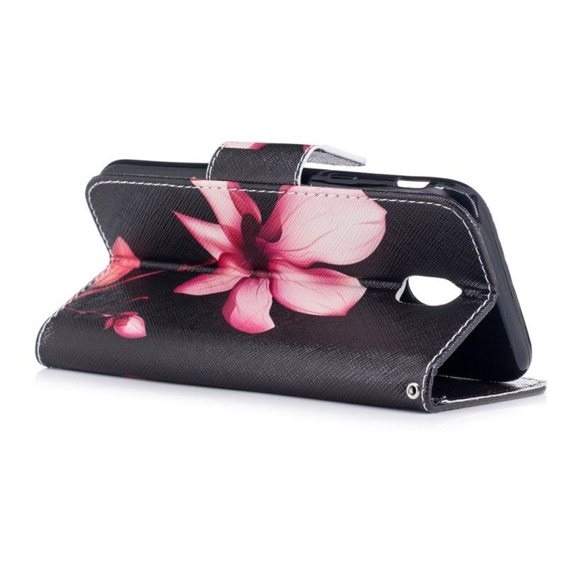 Leren Hoesje Samsung Galaxy J5 2017 Roze Bloem
