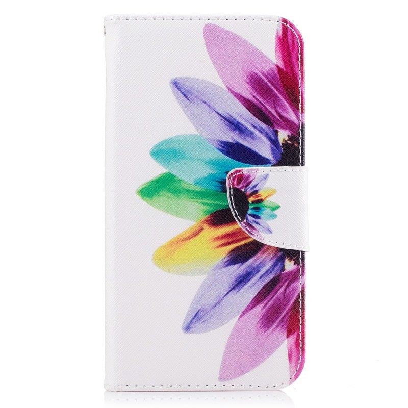 Leren Hoesje voor Samsung Galaxy J5 2017 Aquarelbloem