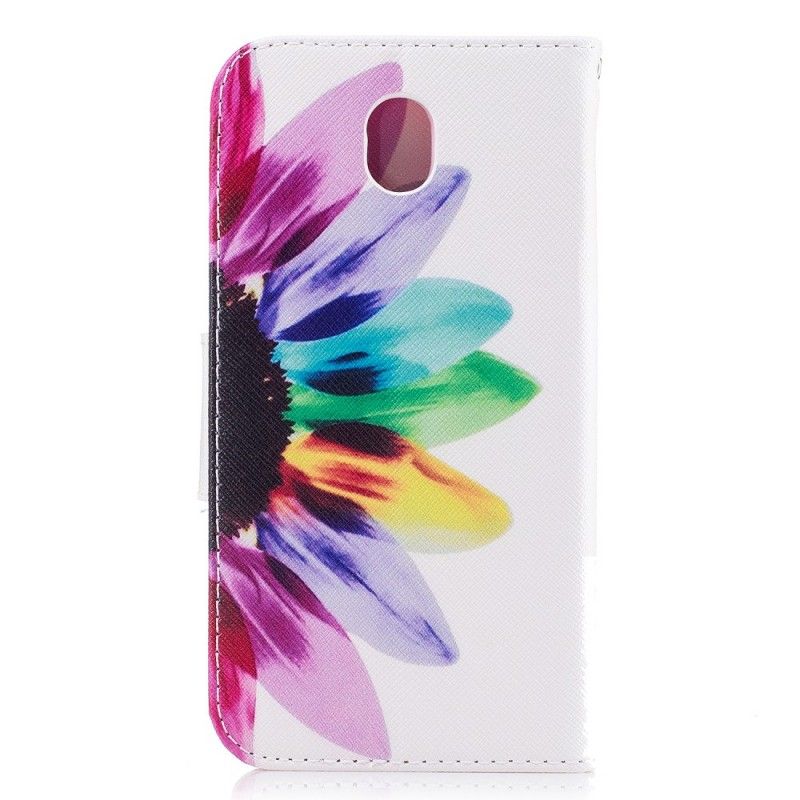 Leren Hoesje voor Samsung Galaxy J5 2017 Aquarelbloem