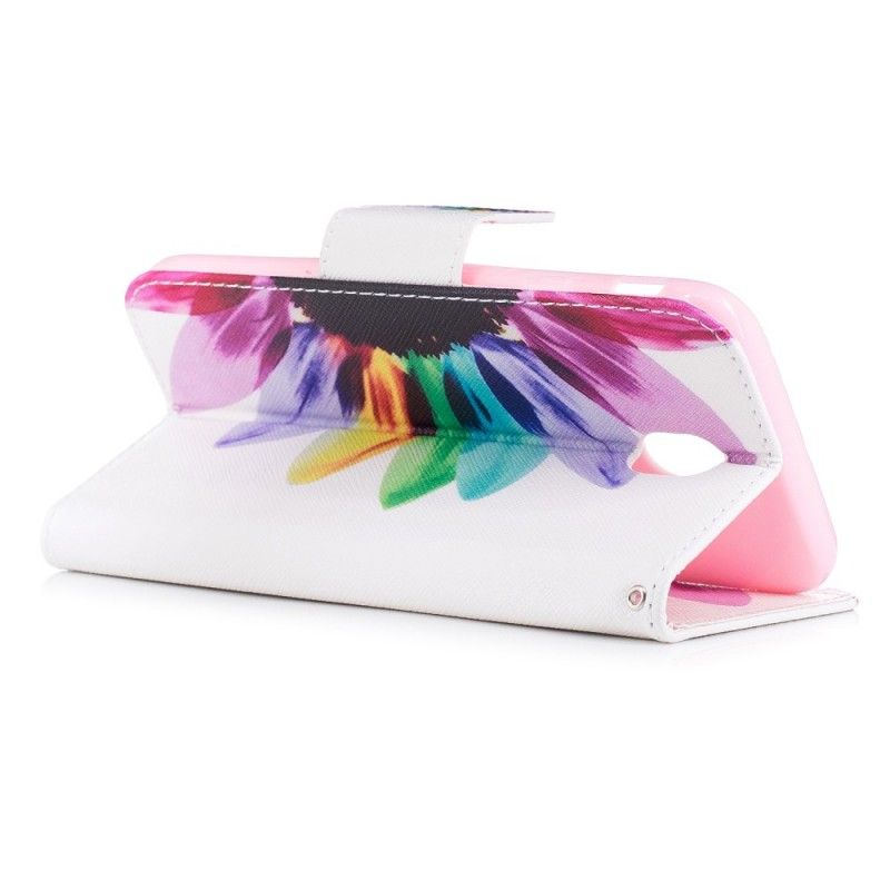 Leren Hoesje voor Samsung Galaxy J5 2017 Aquarelbloem