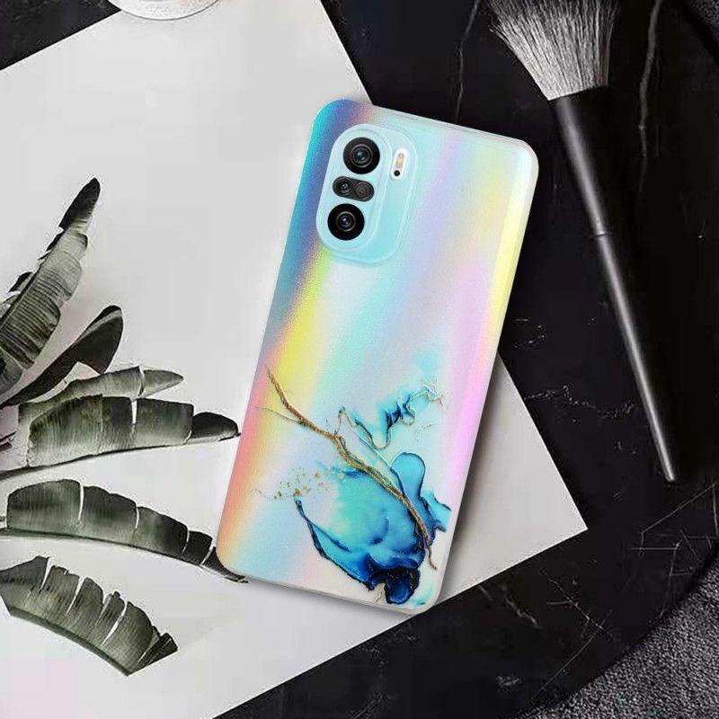 Cover Hoesje Xiaomi Mi 11i 5g / Poco F3 Telefoonhoesje Marmer Met Lasereffect