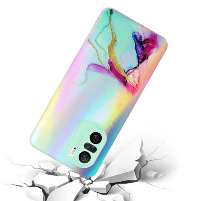 Cover Hoesje Xiaomi Mi 11i 5g / Poco F3 Telefoonhoesje Marmer Met Lasereffect