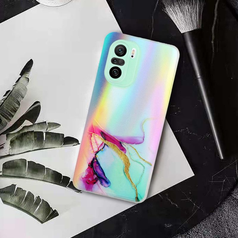 Cover Hoesje Xiaomi Mi 11i 5g / Poco F3 Telefoonhoesje Marmer Met Lasereffect