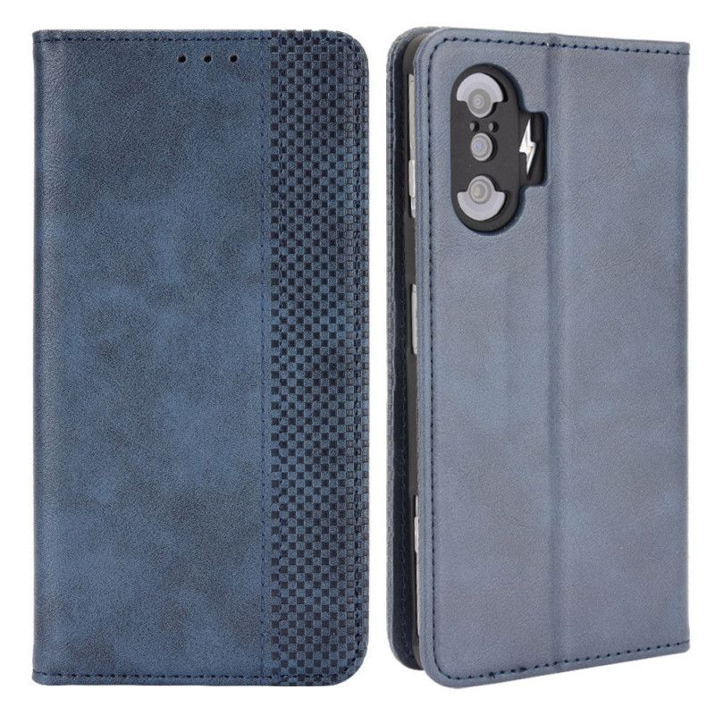 Folio-hoesje Voor Xiaomi Mi 11i 5g / Poco F3 Gestileerd Vintage Leereffect