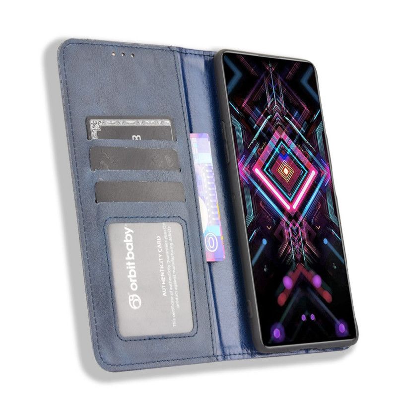 Folio-hoesje Voor Xiaomi Mi 11i 5g / Poco F3 Gestileerd Vintage Leereffect