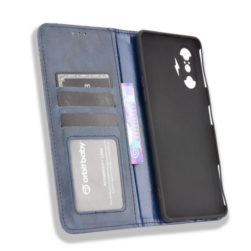 Folio-hoesje Voor Xiaomi Mi 11i 5g / Poco F3 Gestileerd Vintage Leereffect