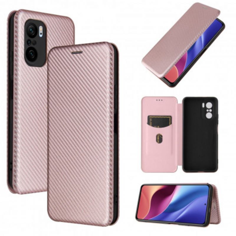 Folio-hoesje Xiaomi Mi 11i 5g / Poco F3 Koolstofvezel Met Steunring