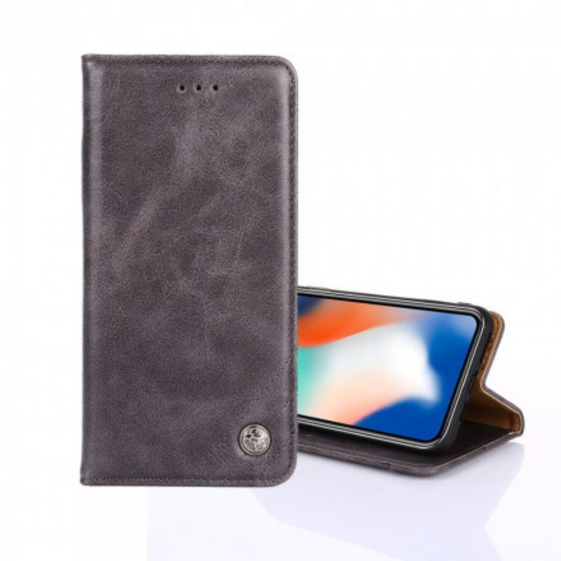Folio-hoesje Xiaomi Mi 11i 5g / Poco F3 Stijl Lederen Klinknagel