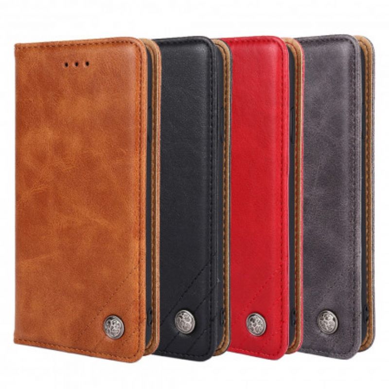 Folio-hoesje Xiaomi Mi 11i 5g / Poco F3 Stijl Lederen Klinknagel