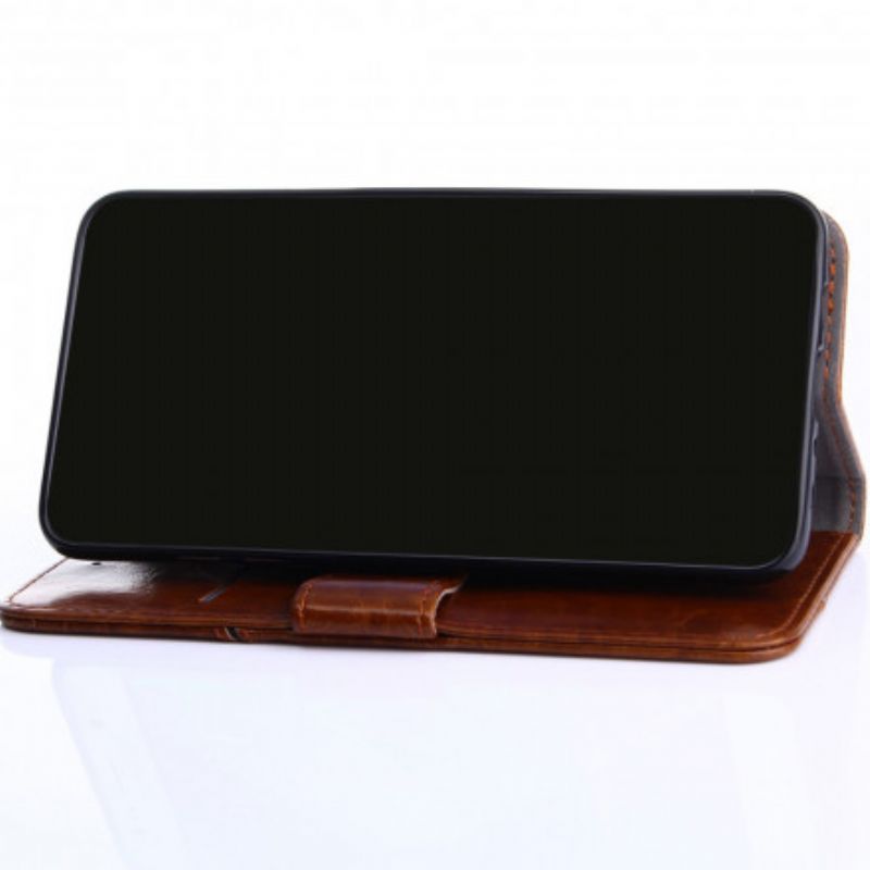Folio-hoesje Xiaomi Mi 11i 5g / Poco F3 Telefoonhoesje Geometrisch Leereffect