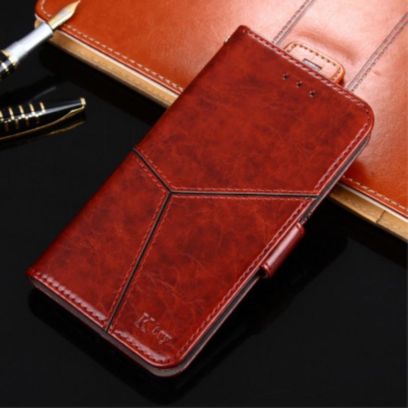 Folio-hoesje Xiaomi Mi 11i 5g / Poco F3 Telefoonhoesje Geometrisch Leereffect