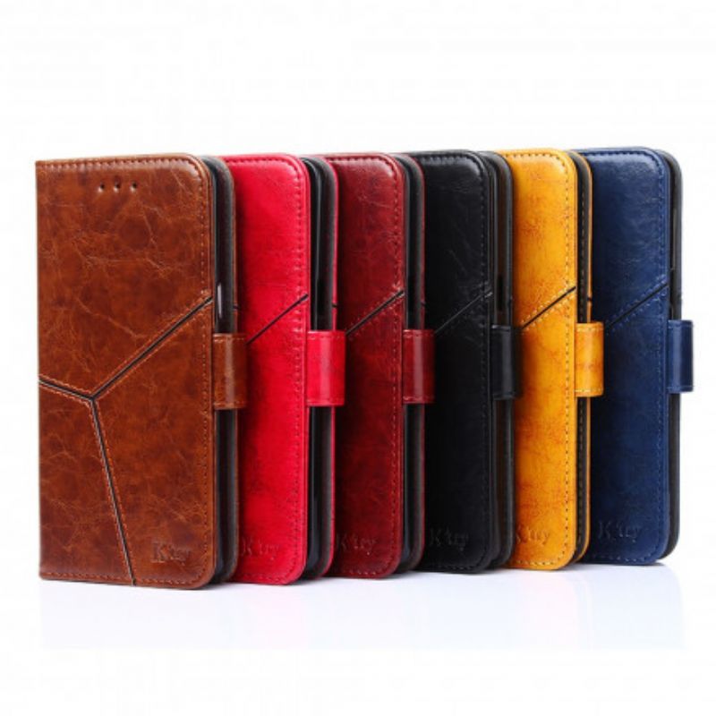 Folio-hoesje Xiaomi Mi 11i 5g / Poco F3 Telefoonhoesje Geometrisch Leereffect