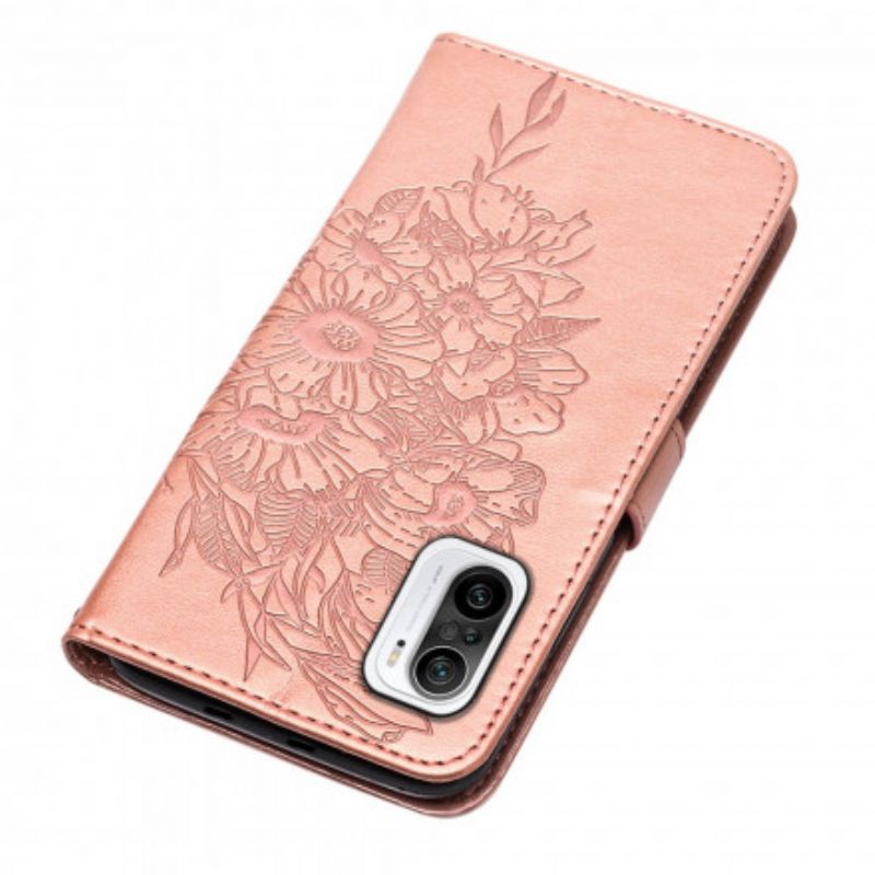 Folio-hoesje Xiaomi Mi 11i 5g / Poco F3 Telefoonhoesje Vlinderontwerp Met Lanyard