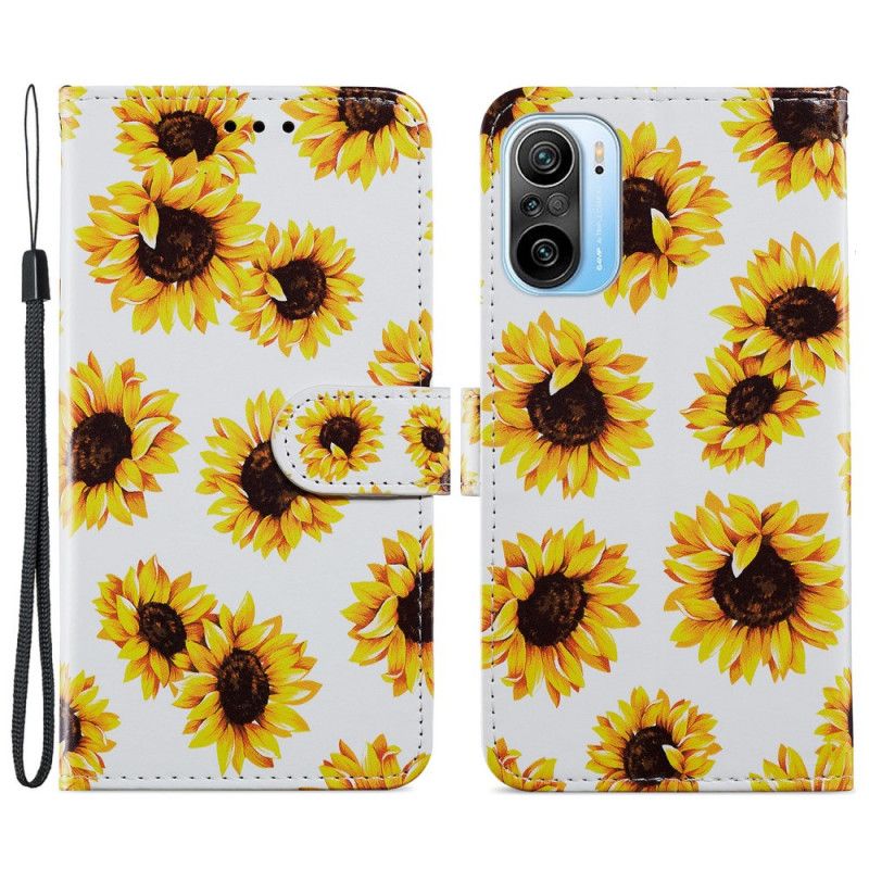 Folio-hoesje Xiaomi Mi 11i 5g / Poco F3 Telefoonhoesje Zonnebloemen