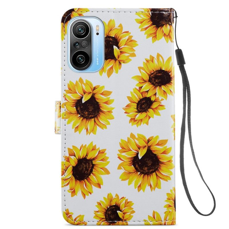 Folio-hoesje Xiaomi Mi 11i 5g / Poco F3 Telefoonhoesje Zonnebloemen