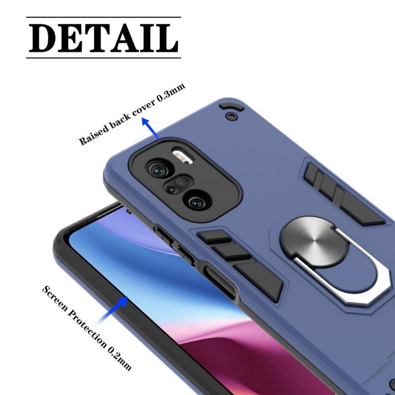 Hoesje Xiaomi Mi 11i 5g / Poco F3 Afneembare Ringsteun Metallic Bescherming Hoesje