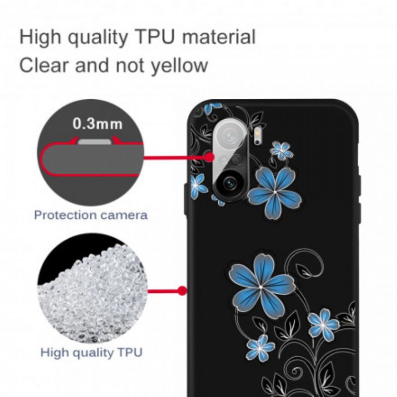 Hoesje Xiaomi Mi 11i 5g / Poco F3 Blauwe Bloemen Bescherming Hoesje