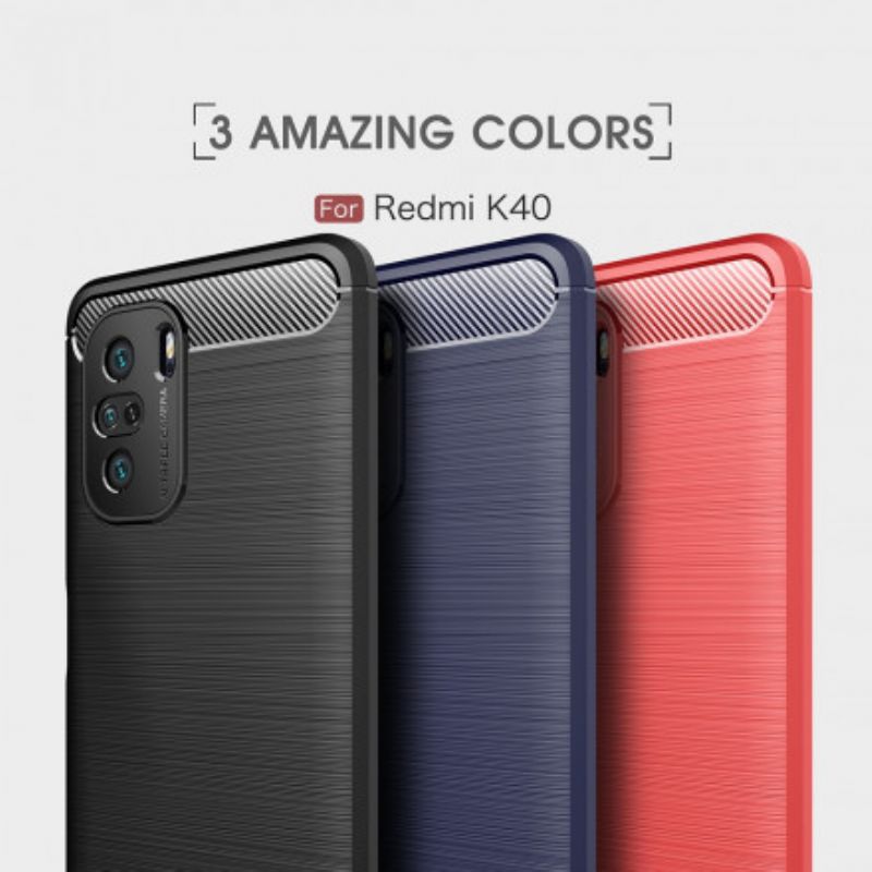 Hoesje Xiaomi Mi 11i 5g / Poco F3 Geborstelde Koolstofvezel