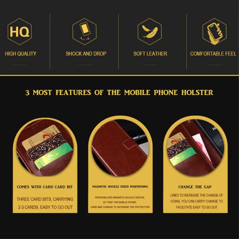 Leren Hoesje Xiaomi Mi 11i 5g / Poco F3 Imitatieleer Idewei Bescherming Hoesje