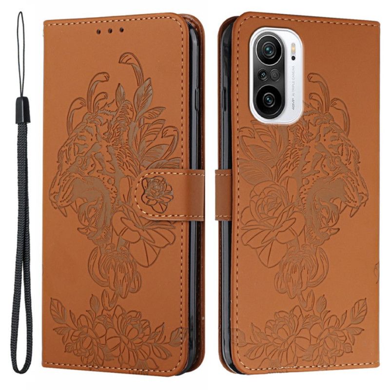 Leren Hoesje Xiaomi Mi 11i 5g / Poco F3 Tijger Barok Band