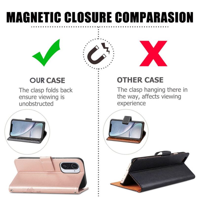 Leren Hoesje Xiaomi Mi 11i 5g / Poco F3 Ultra Aziatische Bloemen Bescherming Hoesje