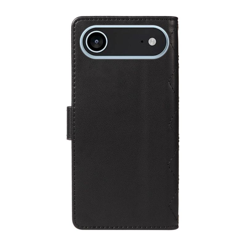 Flip Case Leren iPhone Air Gewatteerd Met Riempje En Schouderriem