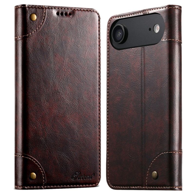Leren Hoesje iPhone Air Vintage Suteni