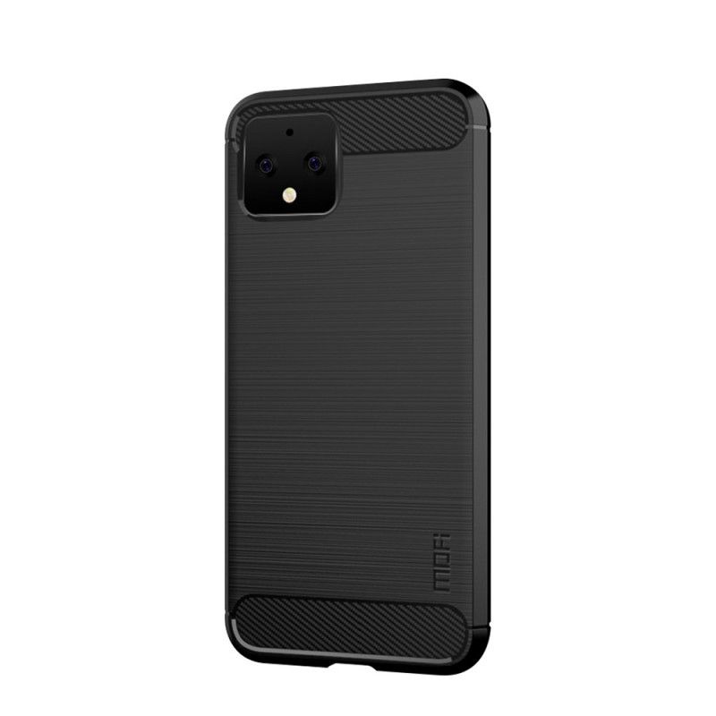 Hoesje Google Pixel 4 XL Grijs Zwart Mofi Geborstelde Koolstofvezel