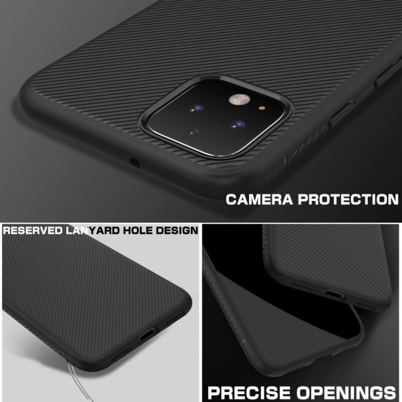 Hoesje voor Google Pixel 4 XL Donkerblauw Keperstof Uit De Jazzserie