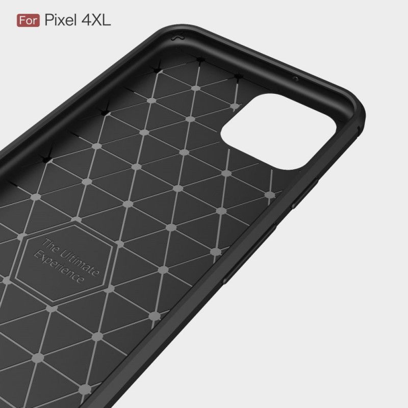Hoesje voor Google Pixel 4 XL Rood Zwart Geborsteld Koolstofvezel